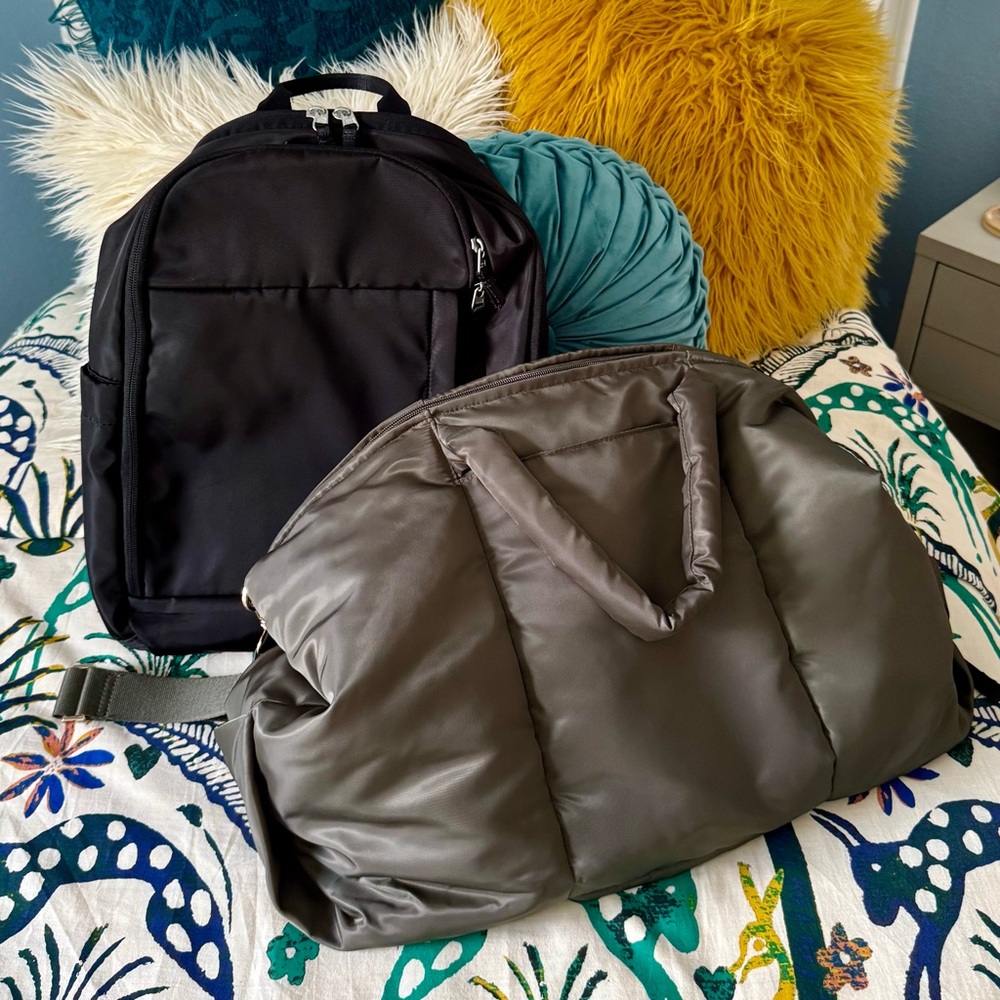 Target Army Green Duffle and Black Backpack Luggage Bundle